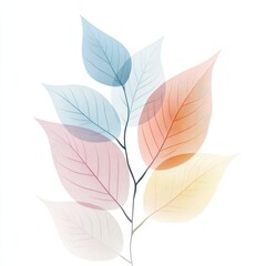 Obraz premium Delicate, colorful leaves with a soft, ethereal look, perfect for nature-themed designs and artistic backgrounds.