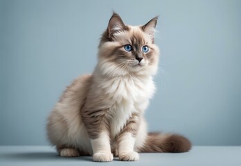 portrait of a beautiful domestic cat, purebred Ragdoll