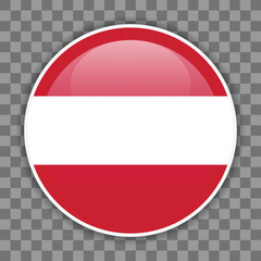 Austrian flag icon on checkered background. Vector icon for mobile apps, UI or web design