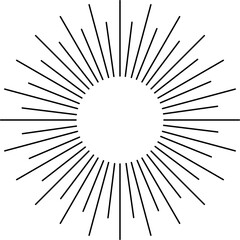 Obraz premium Vintage sunburst set. Bursting rays sunrise firework starburst blast, Radiant Spark. Rays. Geometric Design Elements. Retro radiant sunburst, starburst hand drawn label, sun rays.