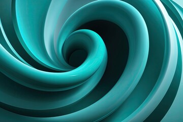 Serene Three-Dimensional Flowing Cyan Entity Artwork