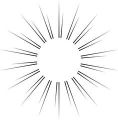 Fototapeta premium Vintage sunburst set. Bursting rays sunrise firework starburst blast, Radiant Spark. Rays. Geometric Design Elements. Retro radiant sunburst, starburst hand drawn label, sun rays.