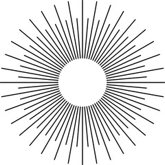 Fototapeta premium Vintage sunburst set. Bursting rays sunrise firework starburst blast, Radiant Spark. Rays. Geometric Design Elements. Retro radiant sunburst, starburst hand drawn label, sun rays.