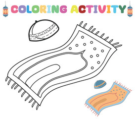 Islamic coloring page for adults and kids. Coloring worksheet page. Educational printable coloring worksheet. 