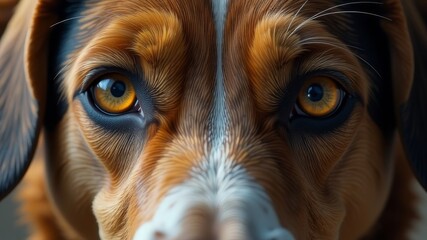 Two dog eyes close up