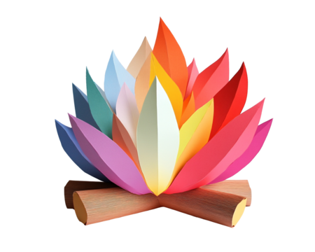 a colorful paper cut out of a flower