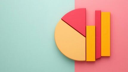 Asset distribution tracker flat design top view strategic allocation theme 3D render splitcomplementary color scheme