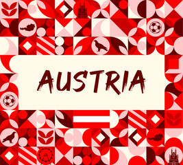 Austria national day banner with flags