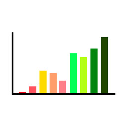graph chart showing growth .Colorful vertical bar graph showing growth trend, abstract data visualization concept.