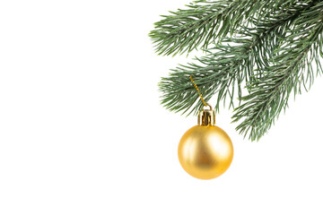 Christmas tree ball isolated on white background. Christmas toy and decor. Decorative Christmas balls. New Year celebration. Holiday concept.