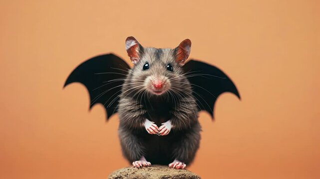 A creative blend of a hamster and bat, this adorable creature features tiny bat wings