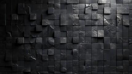 Dark, textured stone wall.  Modern, geometric design.