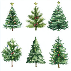 Fototapeta premium Christmas tree on a white background