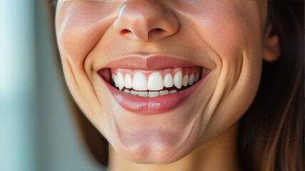 Obraz premium dazzling smile of a bright woman close-up