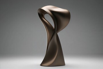 Elegant 3D Sculpture Render Showcasing Sophisticated Form and Smooth Contours