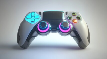 Futuristic Gaming Controller With Neon Lights