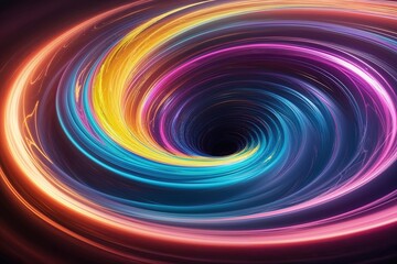 Dynamic Colorful Vortex in 3D Animation - Innovative Visualization of Energy and Abstraction