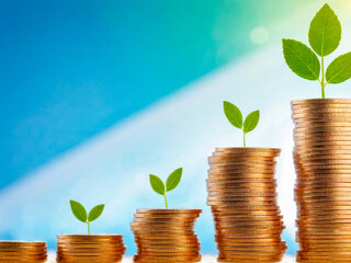 Growing Money Financial Growth and Investment Concept.