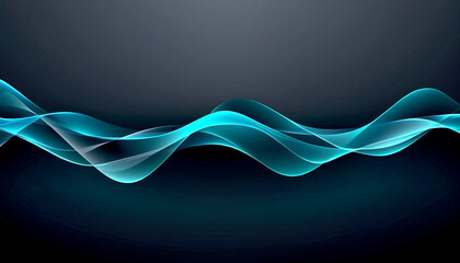 Naklejka premium Flowing waves of blue light create a mesmerizing visual in a dark backdrop