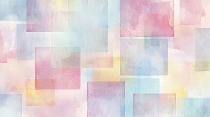 Abstract pastel squares in sky blue and yellow blending into glowing backdrops