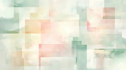Blush pink and mint rectangles glowing softly on artistic watercolor backdrops