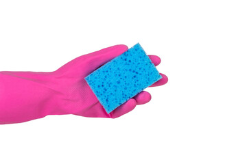 Colorful dish sponges isolated on white background. Kitchen sponge. Cleaning concept, cleaning service. Dishwashing liquid with clean and dirty dishes plate. Place for text, copy space.Wash the dishes