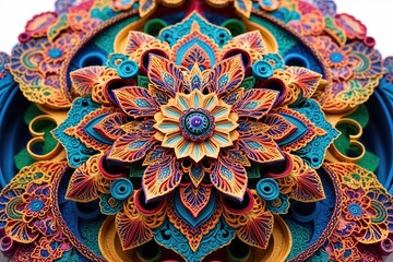 Fototapeta premium Detailed Three-Dimensional Craft: Intricate and Elaborate Design in Colorful Patterns