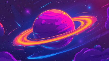 Vivid planet wallpaper glowing brightly in a dense starry cosmic background