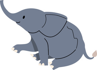 cute cartoon elephant character illustration.
