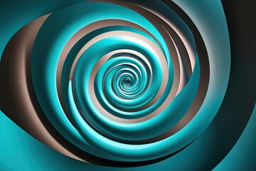 Fototapeta premium Sophisticated Turquoise Spiral Abstract Art Elegant Graphic Design