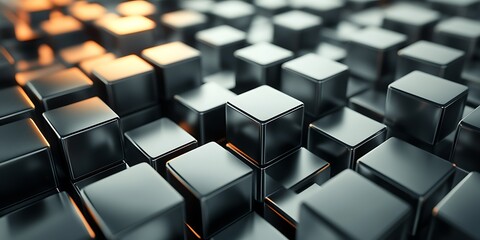 Fototapeta premium Abstract metallic cube background.