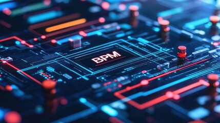 Obraz premium Business process management systems bpm interface dynamics in a digital environment