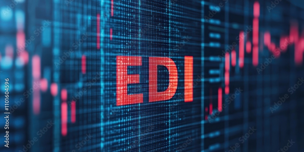 Poster electronic data interchange insights business analytics digital environment technology data visualiz