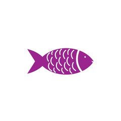Obraz premium Fish icon illustration element design isolated on white background. Eps 10. silhouette design elements with a nature theme. icon symbol animal water in purple and white