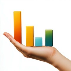Hand holding a bar chart 