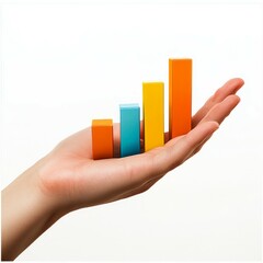 Hand holding a bar chart 