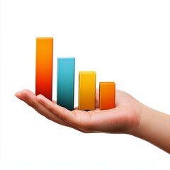 Hand holding a bar chart 