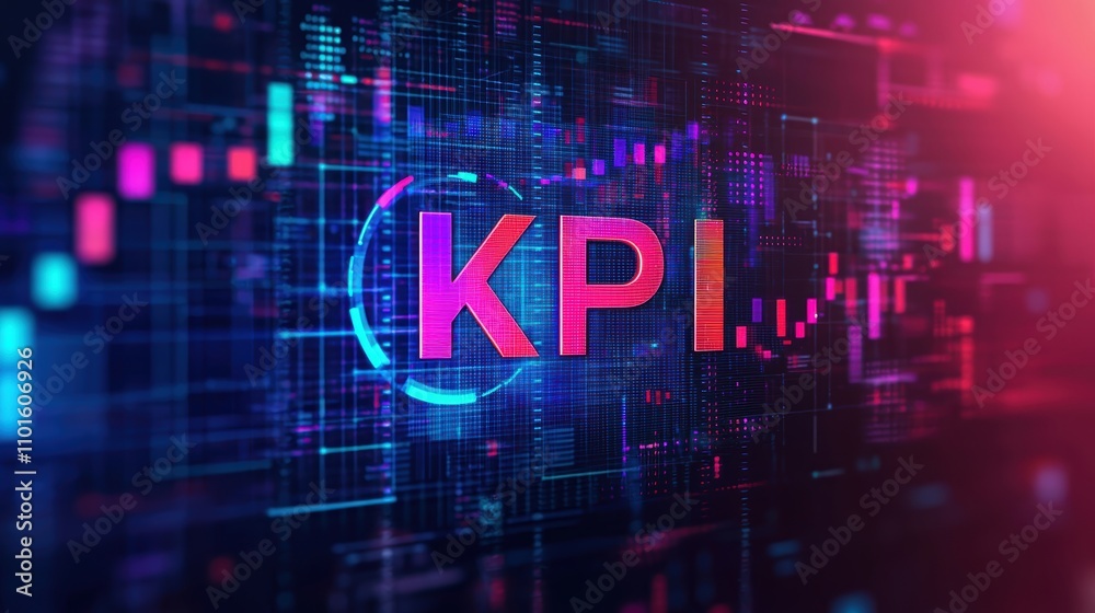 Poster kpi metrics analysis business dashboard data visualization digital environment overview performance 