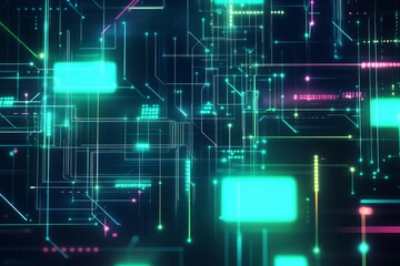 Obraz premium A futuristic AI-themed background featuring glowing circuits