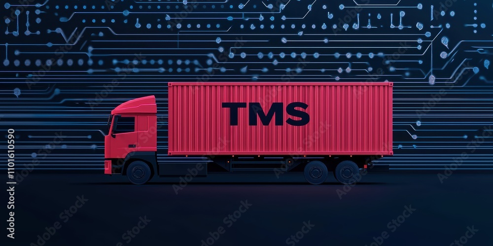 Poster dynamic transportation management system interface featuring tms technology in a digital environment