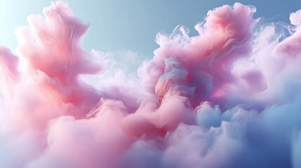 Fototapeta premium Dreamlike pastel pink and blue cloudscape, abstract texture.