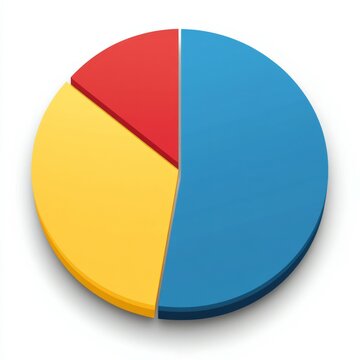 recommend clip art: 3d pie chart yellow, blue and red.