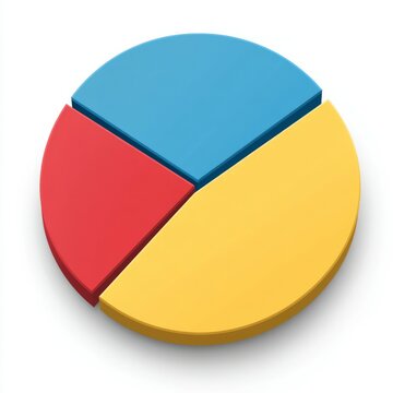 recommend clip art: 3d pie chart yellow, blue and red.