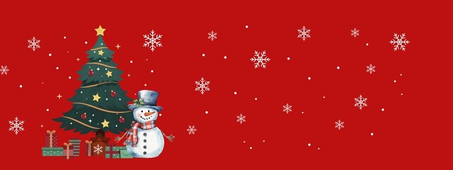 christmas card with snowman