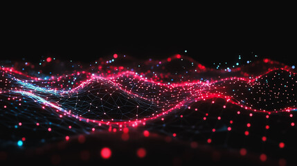 Abstract digital background electromagnetic wave background Innovation digital wave background information technology background The background is the background. gradient wave digital wave banner