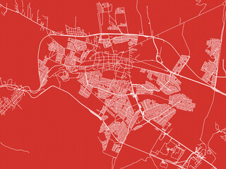 Christmas Map of Garcia, Mexico in Snowy White on Festive Red Background.