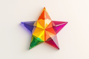 Colorful Crystal Star Rainbow Glass Pride Decoration Festive Ornament