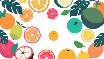 Colorful Citrus Fruits With Kiwi Accents
