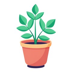 Fototapeta premium A small plant is in a red pot