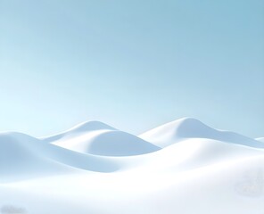 Snowy hills with white snow and a light blue sky